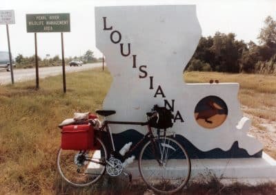 Another Milestone on My Bicycle Trek As I Cross the State Line into Louisianna