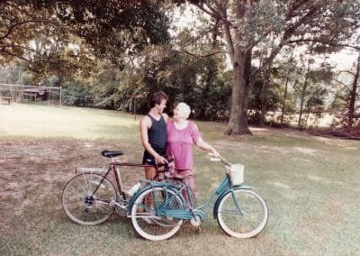 Grandma Ginny and Glen Woodfin with Our Bicycles from Different Decades