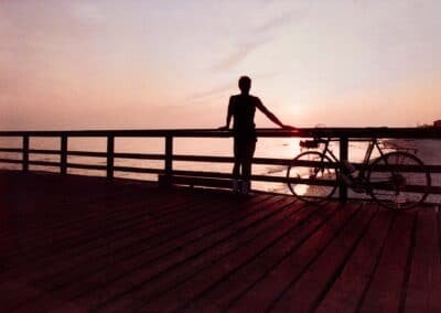 Glen Woodfin Enjoying the Sunset on Pensacola Pier Florida August 1983